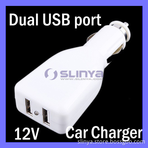 Dual 2 Port USB 12V Car Charger Adapter for iPhone 4 4s iPod MP3 MP4 (SL-C12)